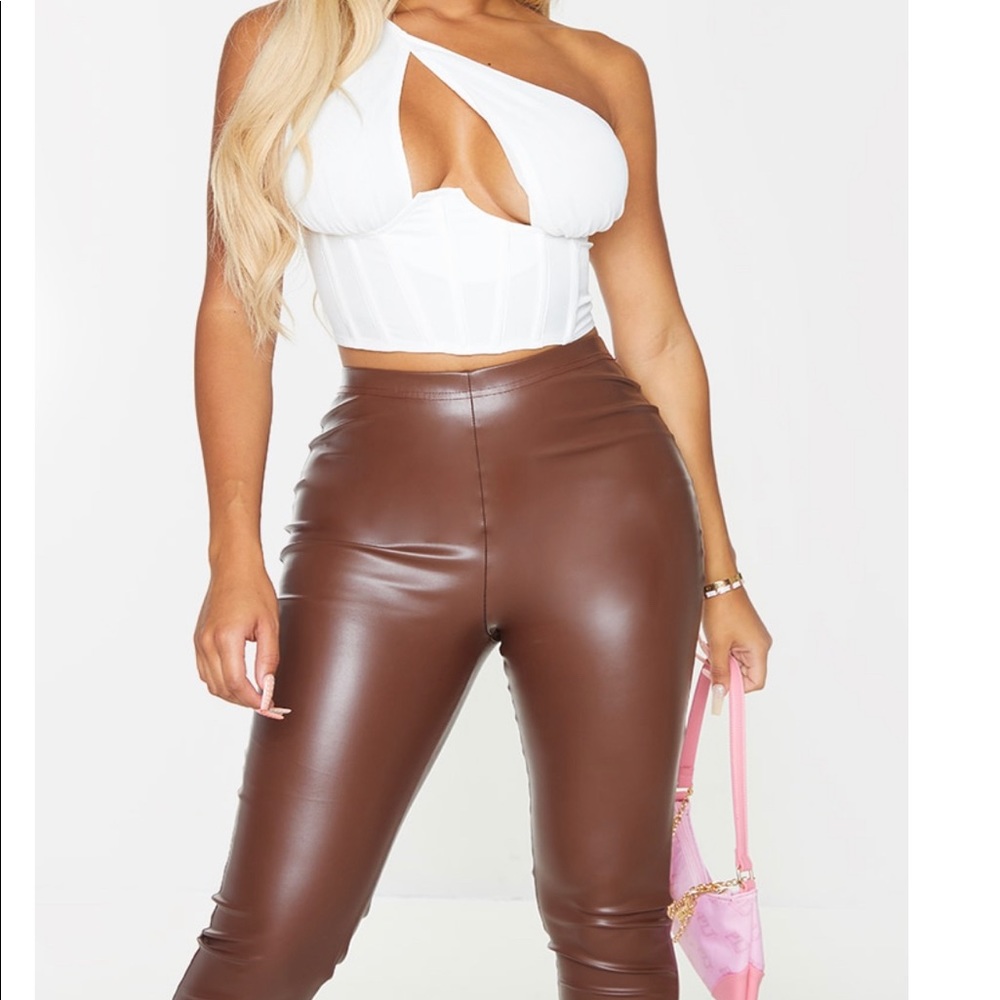 Shape Cream Mesh One Shoulder Corset Crop Top